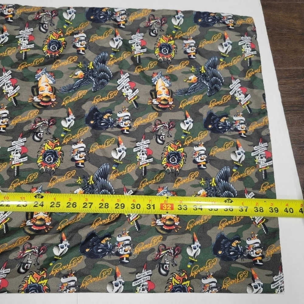 Vintage Y2K Ed Hardy Pillow Case Set Camo Skulls